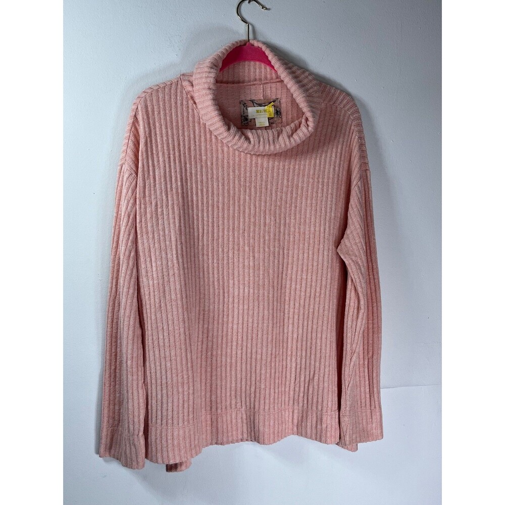 Maeve Anthropologie Sz Small Barbie Pink Sweater Cowl Neck Knitted Ribbed Top